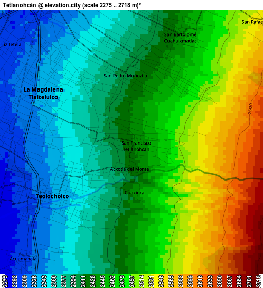 Tetlanohcán elevation map