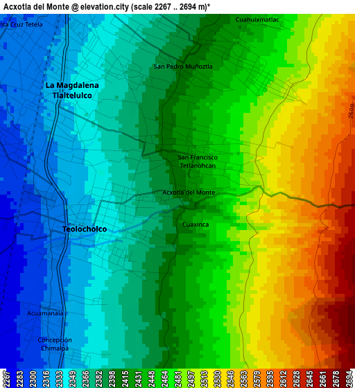 Acxotla del Monte elevation map