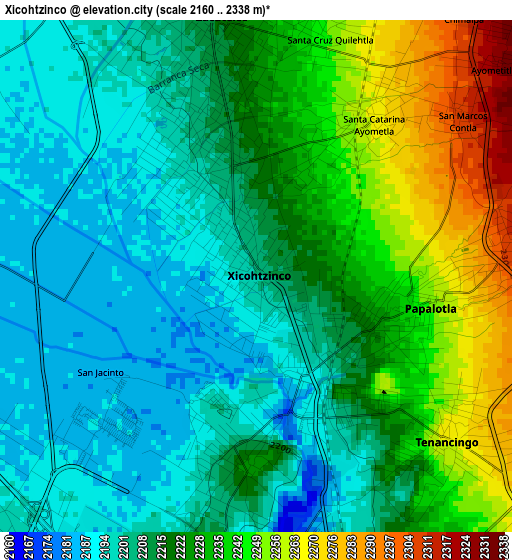 Xicohtzinco elevation map