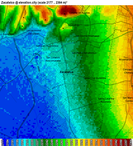 Zacatelco elevation map