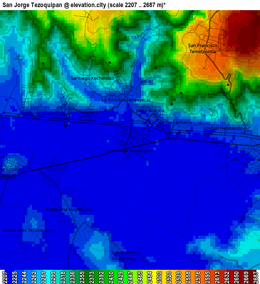 San Jorge Tezoquipan elevation map