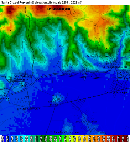 Santa Cruz el Porvenir elevation map