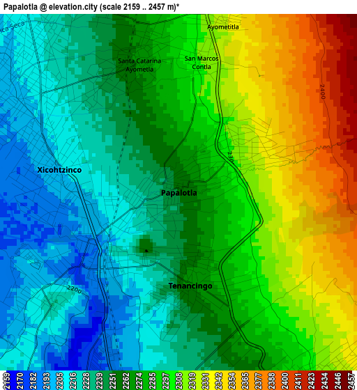 Papalotla elevation map