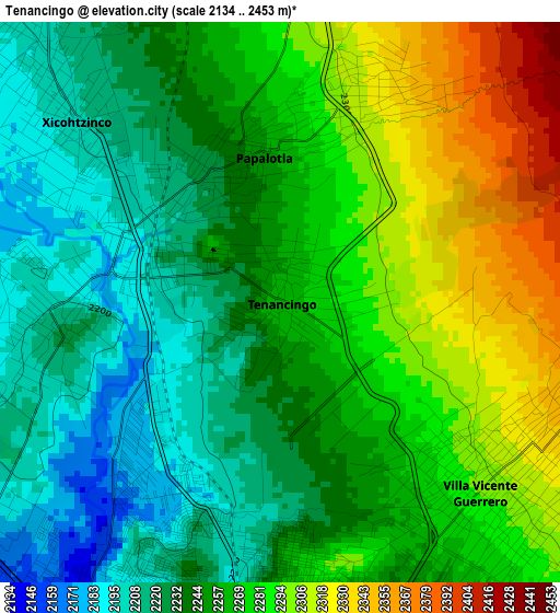 Tenancingo elevation map