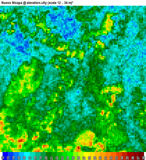 Nuevo Nicapa elevation map