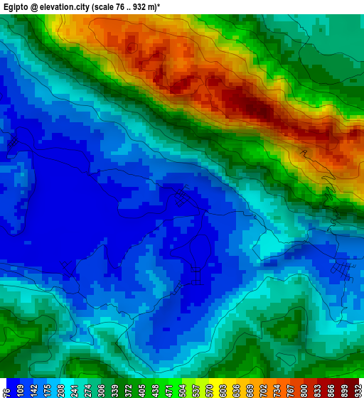 Egipto elevation map