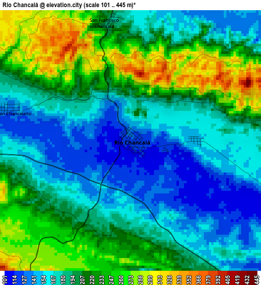 Río Chancalá elevation map