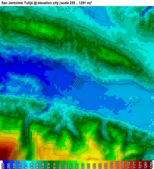 San Jerónimo Tulijá elevation map