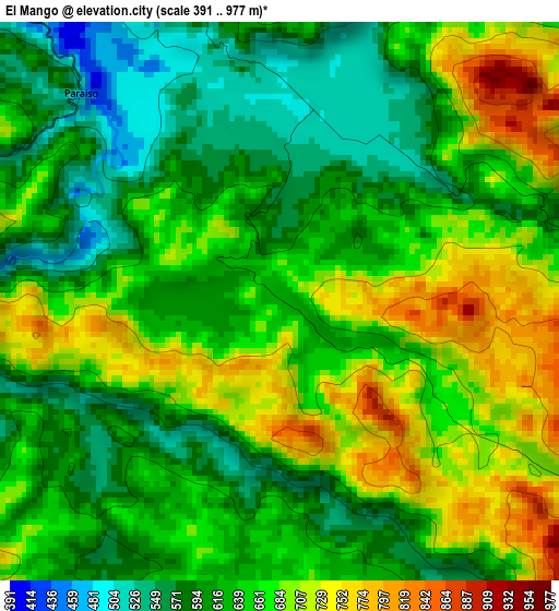 El Mango elevation map