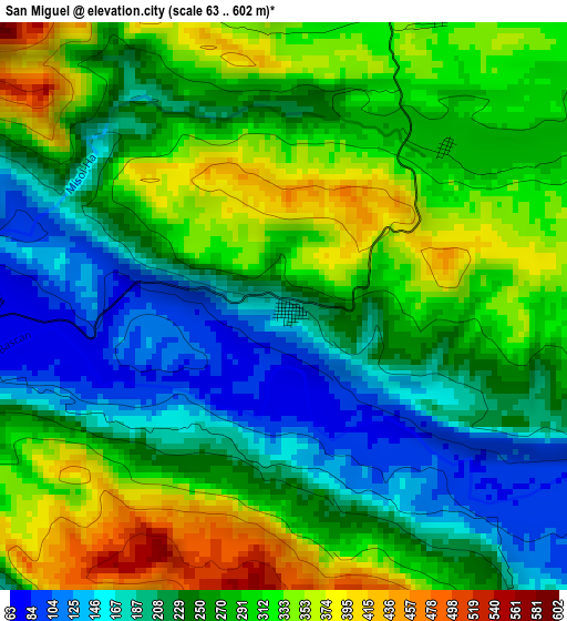 San Miguel elevation map