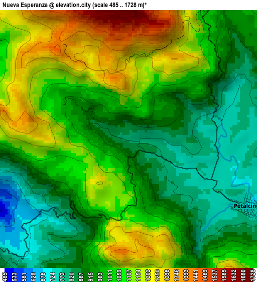 Nueva Esperanza elevation map