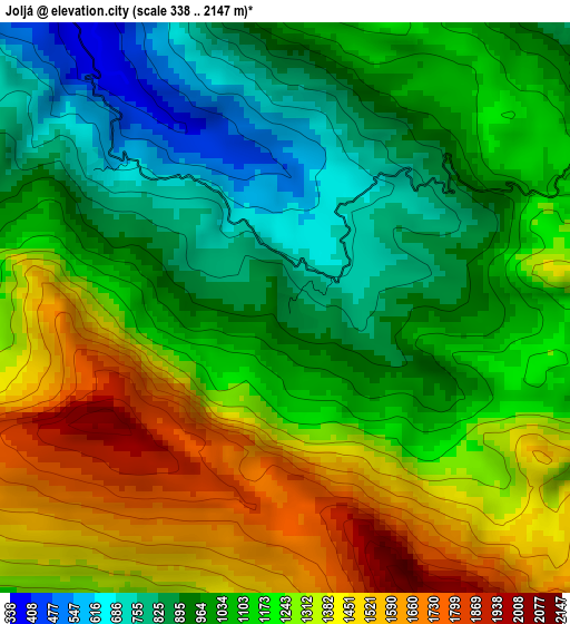 Joljá elevation map