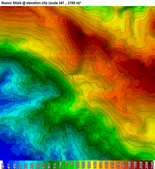 Nuevo Sitalá elevation map