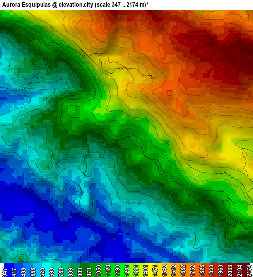 Aurora Esquipulas elevation map