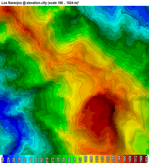 Los Naranjos elevation map