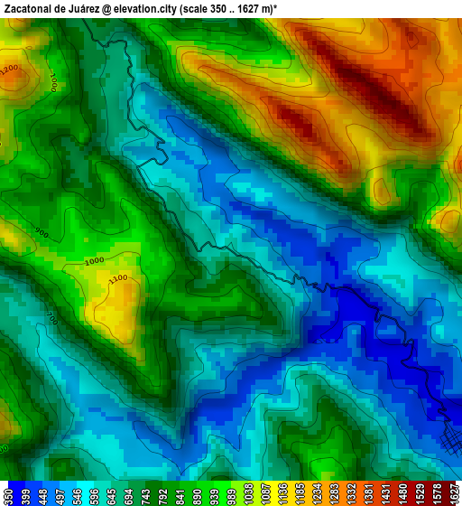 Zacatonal de Juárez elevation map