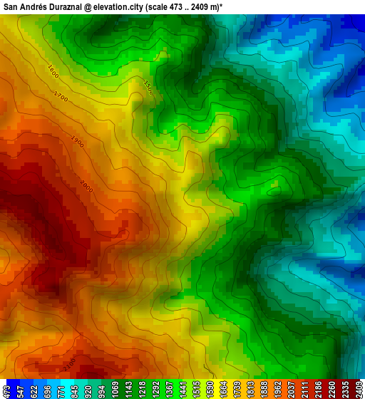 San Andrés Duraznal elevation map