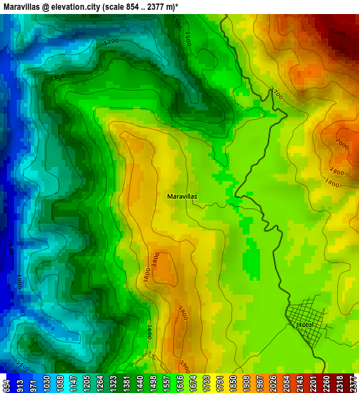 Maravillas elevation map