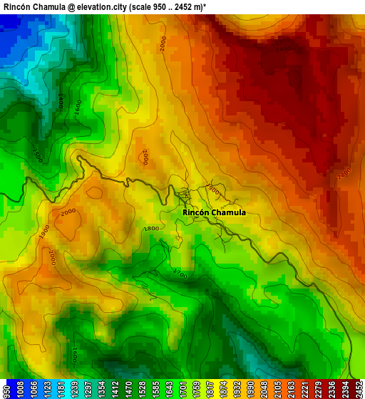 Rincón Chamula elevation map