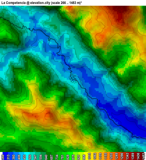 La Competencia elevation map