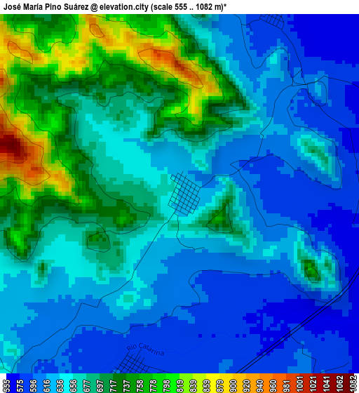 José María Pino Suárez elevation map