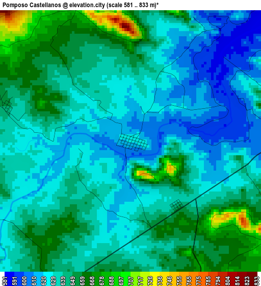 Pomposo Castellanos elevation map