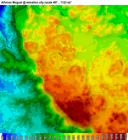 Alfonso Moguel elevation map