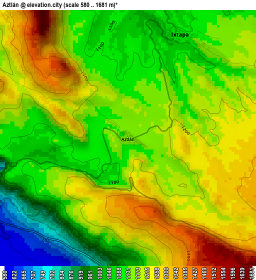 Aztlán elevation map