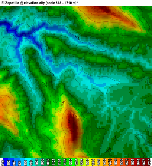 El Zapotillo elevation map