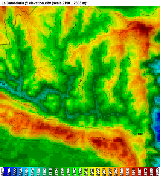 La Candelaria elevation map