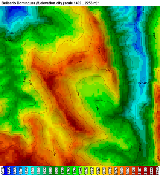 Belisario Domínguez elevation map