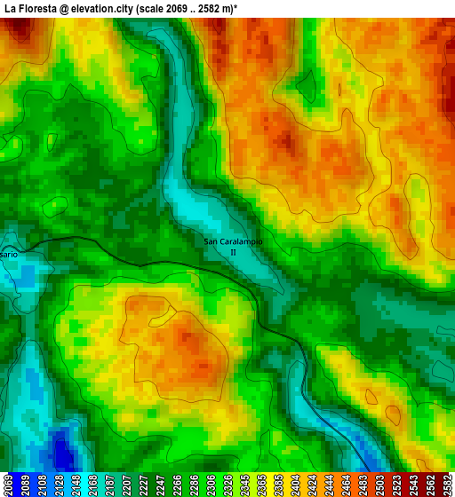 La Floresta elevation map