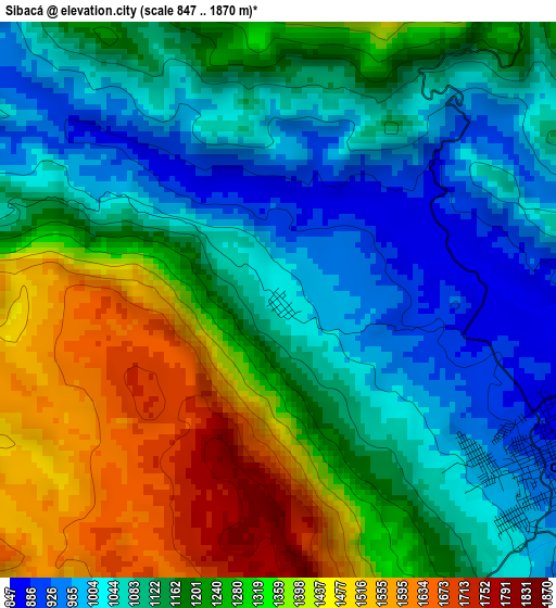 Sibacá elevation map