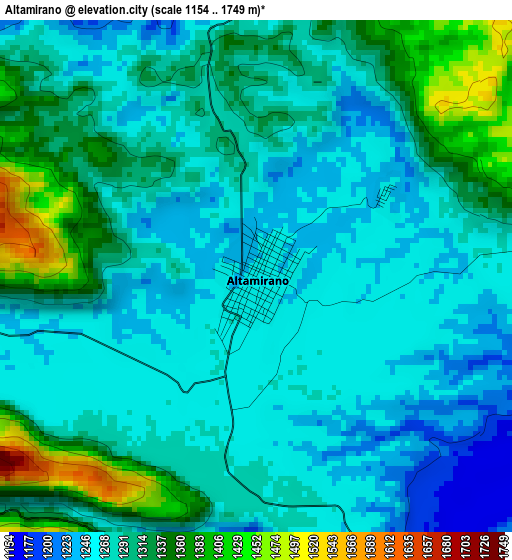 Altamirano elevation map