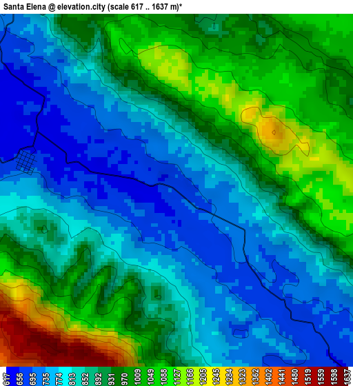 Santa Elena elevation map