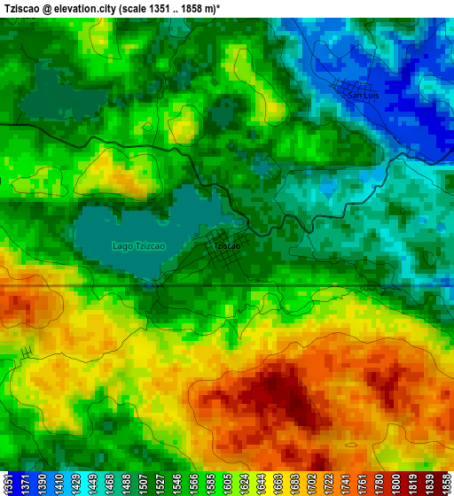 Tziscao elevation map