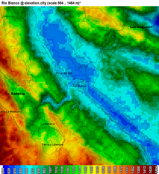 Río Blanco elevation map