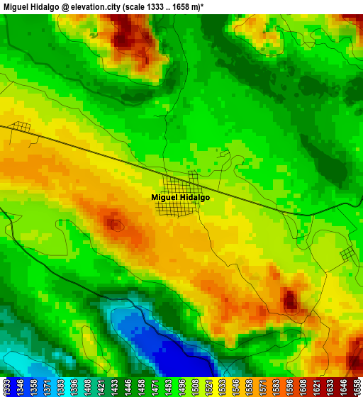 Miguel Hidalgo elevation map