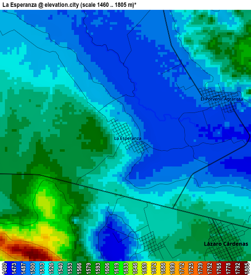 La Esperanza elevation map