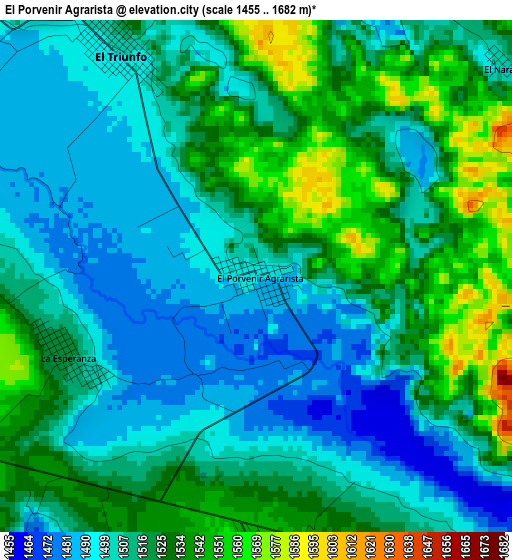 El Porvenir Agrarista elevation map