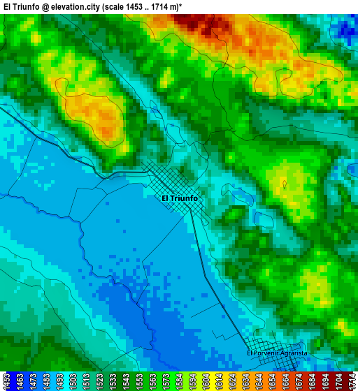 El Triunfo elevation map