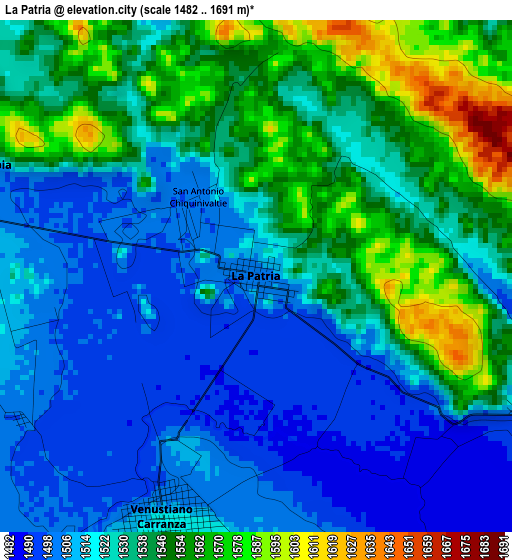 La Patria elevation map