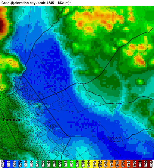 Cash elevation map