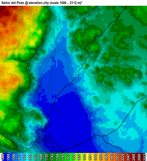 Señor del Pozo elevation map