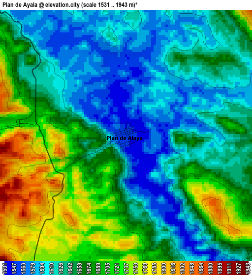 Plan de Ayala elevation map