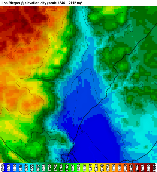 Los Riegos elevation map