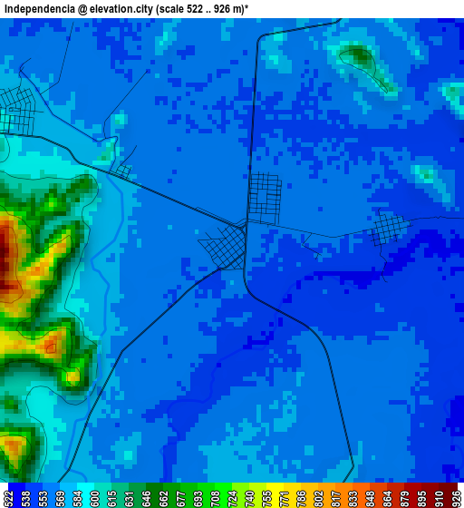 Independencia elevation map