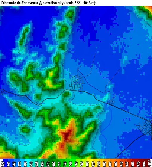 Diamante de Echeverría elevation map