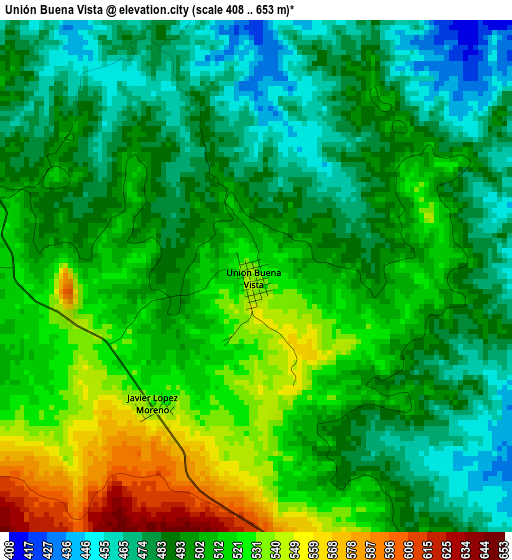 Unión Buena Vista elevation map