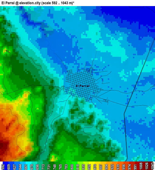 El Parral elevation map